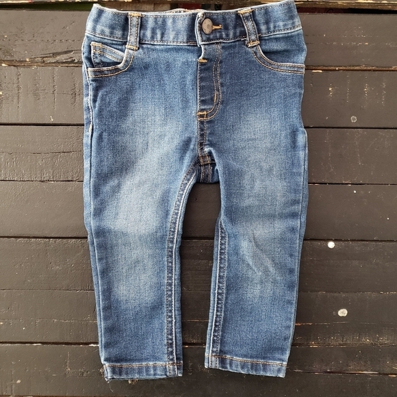 Garanimals Baby Girl 18 Months Medium Wash Denim Jeans Adjustable Waist - Picture 1 of 3